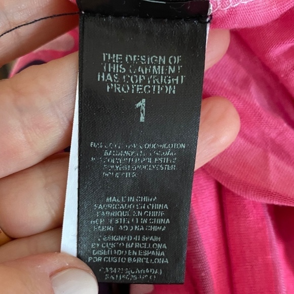 Custo Barcelona Celebration Pink Embroidered Tee S - Picture 7 of 10